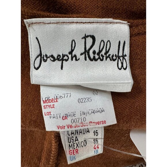 Vintage Joseph Ribkoff Tiger Print & Brown Two Pc Size 16 Maxi Dress - Picture 4 of 16